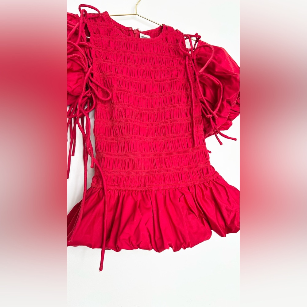Damson Madder Becca Multi Way Blouse Cherry Red Organic Cotton Size 4 Size 8 UK - Picture 14 of 16